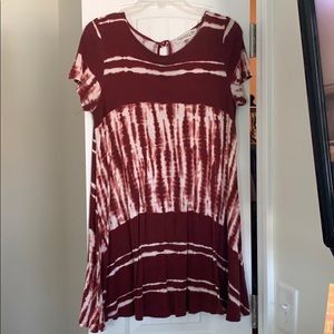 Tunic with bleacher effect